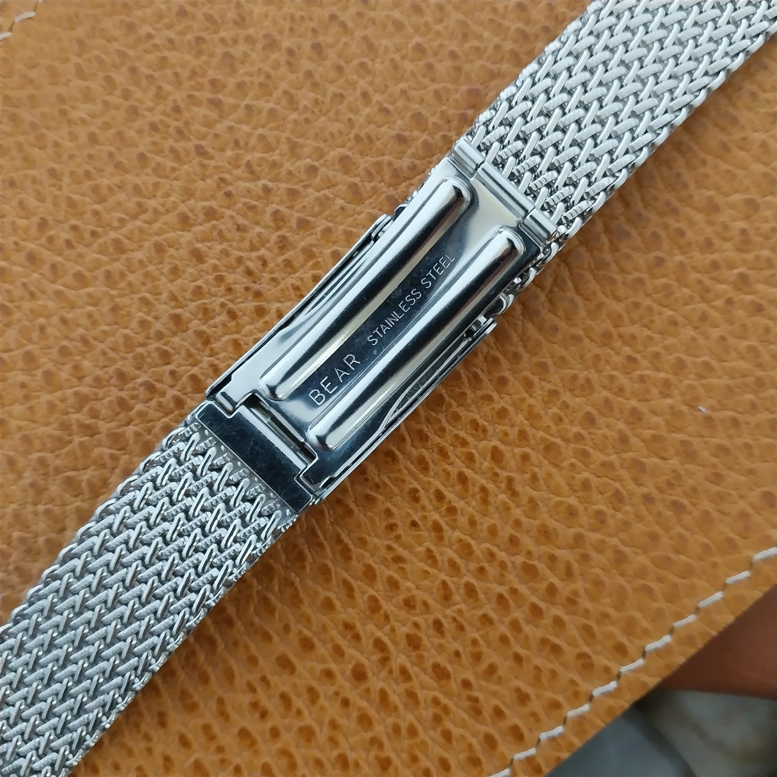 22mm Stainless Steel Mesh Elite Deluxe Bear Japan Unused 70s