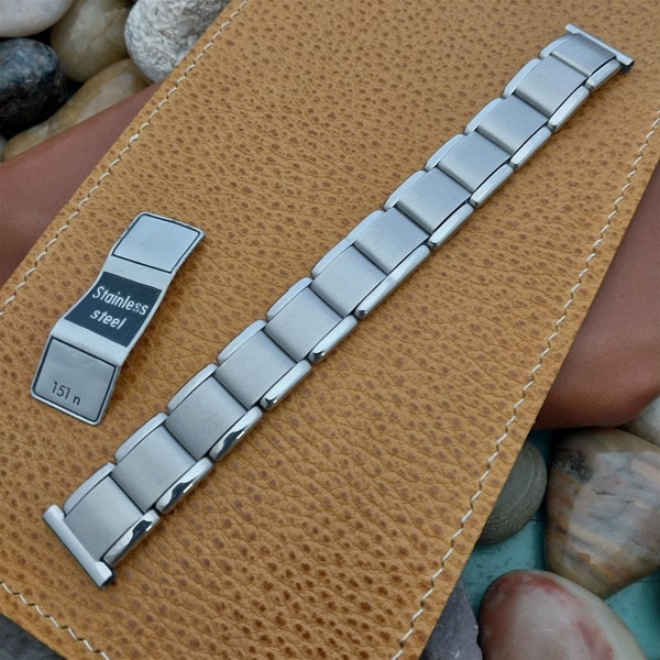 18mm Kiefer Cadman Stainless Steel Classic Stretch nos Unused Vintage Watch Band