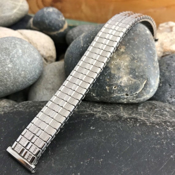 18mm 1970s Stainless Steel LED LCD Nos Vintage Watch Band 