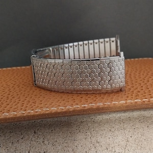 Vintage 18mm 22mm Long Speidel Spartacus Stainless Steel Unused 70s Watch Band