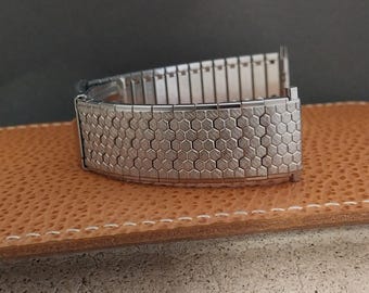 Vintage 18mm 22mm Long Speidel Spartacus Stainless Steel Unused 70s Watch Band