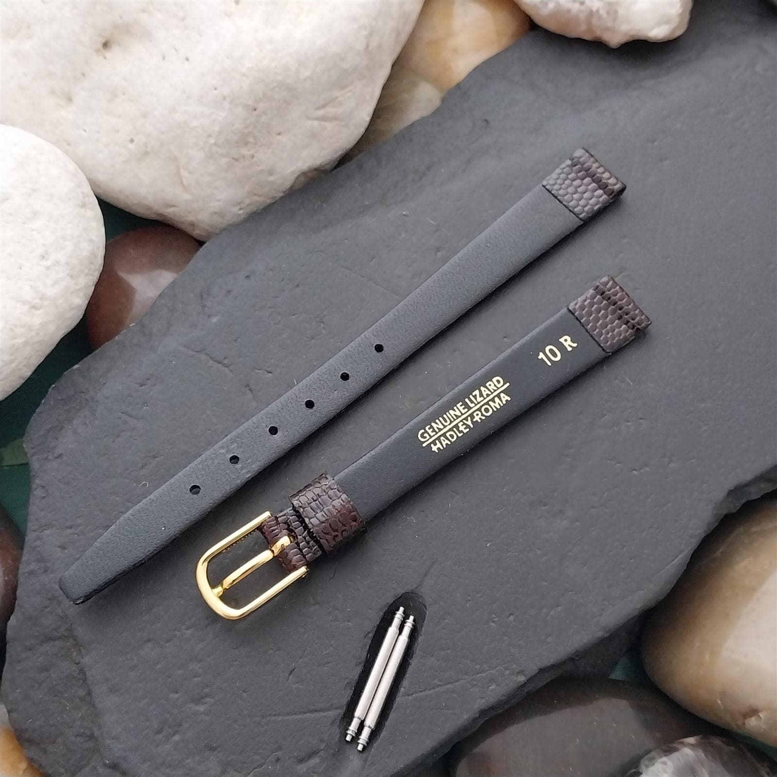 Hadley Roma Black Cord Watch Band 10mm Hadley Roma Lizard Womens