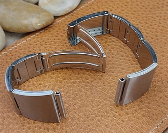 19mm Stainless Steel Bear Japan LED LCD 1970s Unused nos Vintage Watch Band