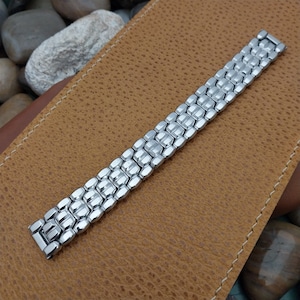 Vintage 1955 Stainless Steel Speidel Cobblestone 5/8&quot; Classic Unused Watch Band