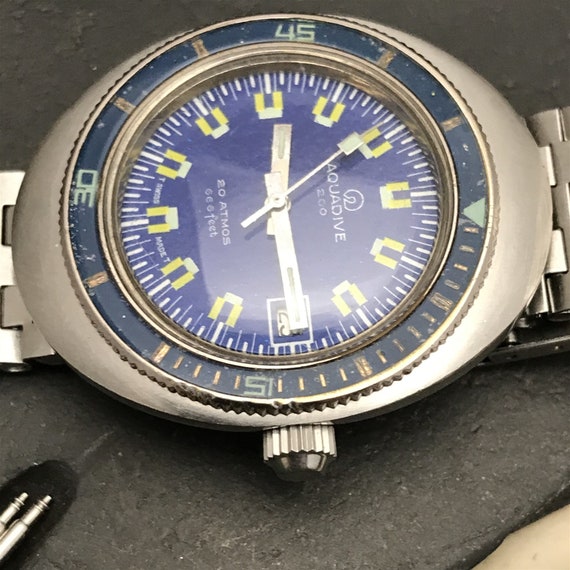 Rare 1970s Blue Aquadive Model 1939 Vintage Diver… - image 5