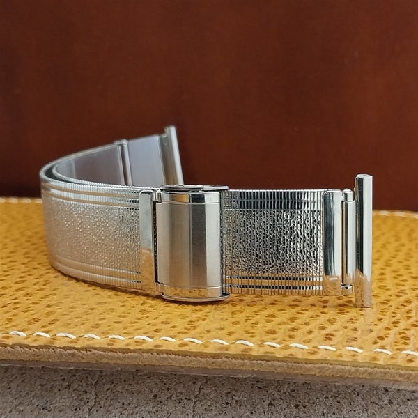 22mm Stainless Steel Wide Mesh nos 1960s Glauner & Epp Vintage Watch Band