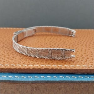 1970s Bulova White Gold rgp Mesh Unused Ladies Vintage Watch Band