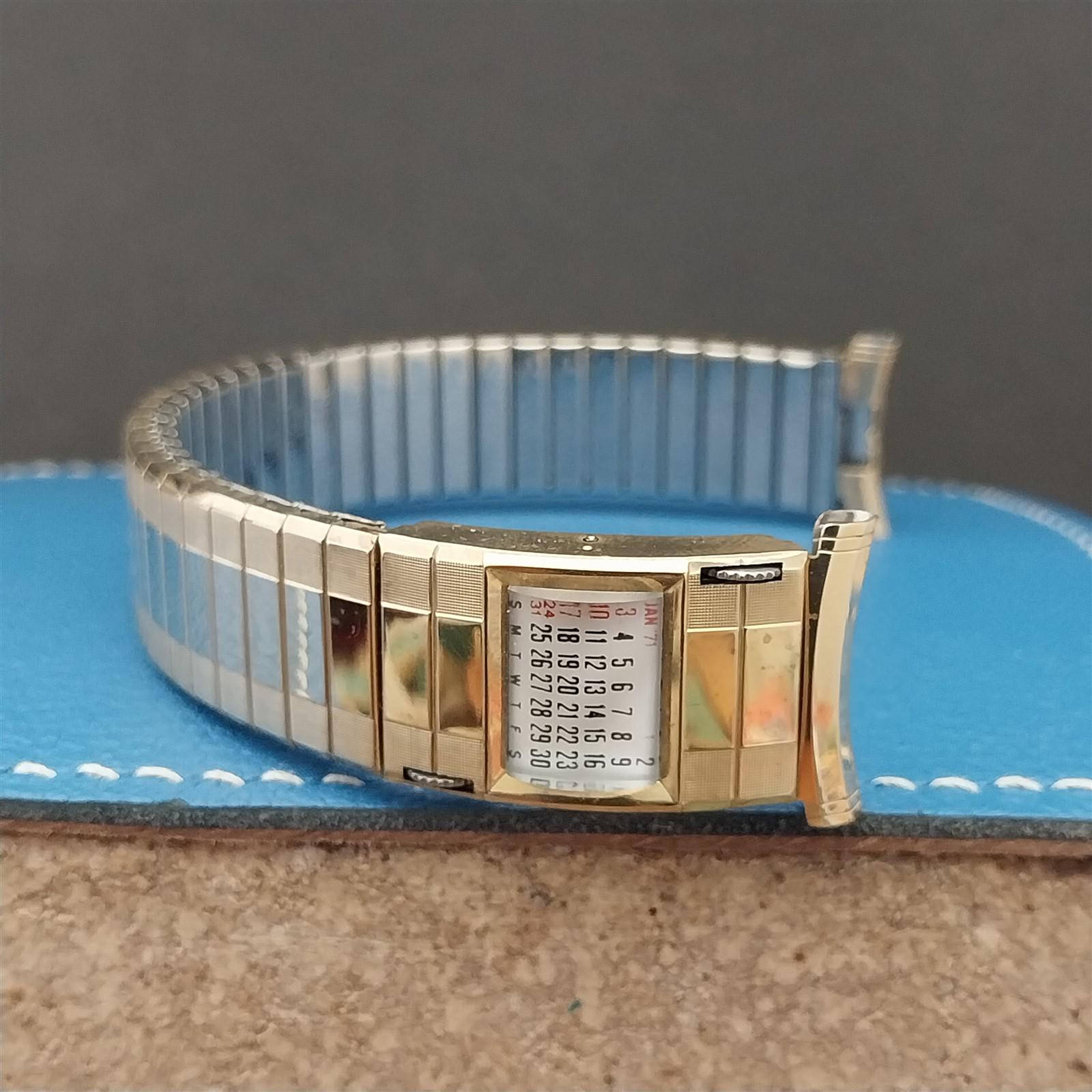 Bracelet Montre Vintage Speidel - Cuir Véritable Gris, 18mm, NOS Années 70