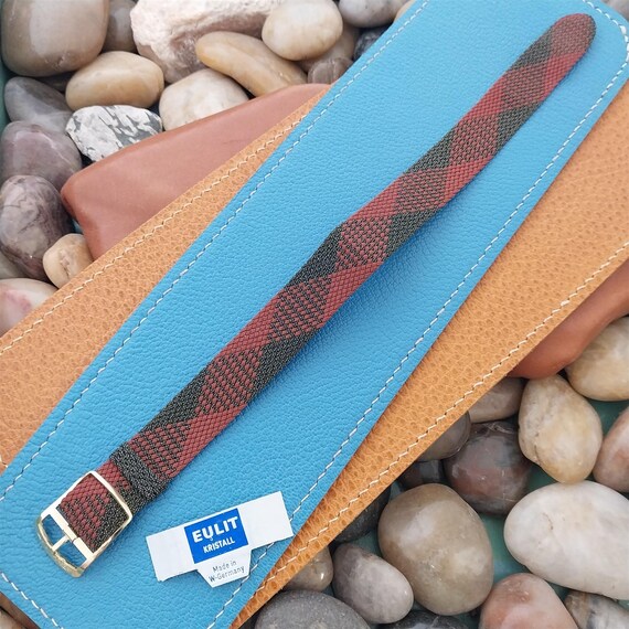 Vintage Braided Perlon Argyle Melange Single Pass Unused nos 1960s Watch Band View 5