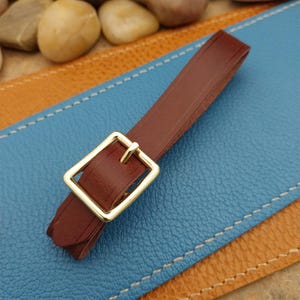 Plum Buttero Leather Vintage Pocket Watch Fob Strap&Polished Brass Finish Buckle
