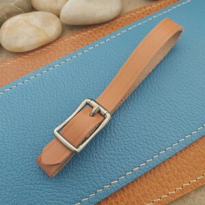 3/8&quot; Tan English Bridle Leather Vintage Pocket Watch Fob Strap & Solid Buckle