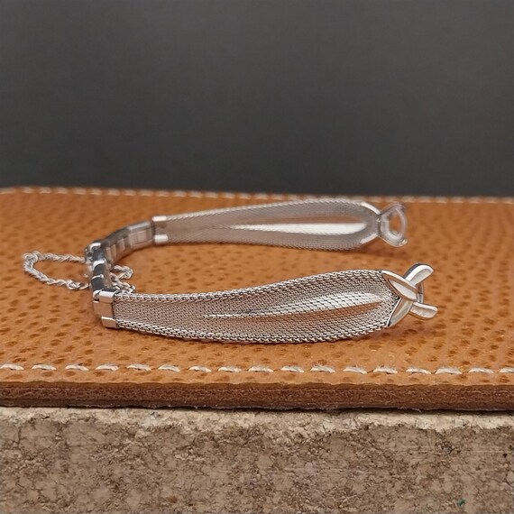 White Gold-filled Mesh Ladies Speidel Teardrop Unused 1960s  display picture 3