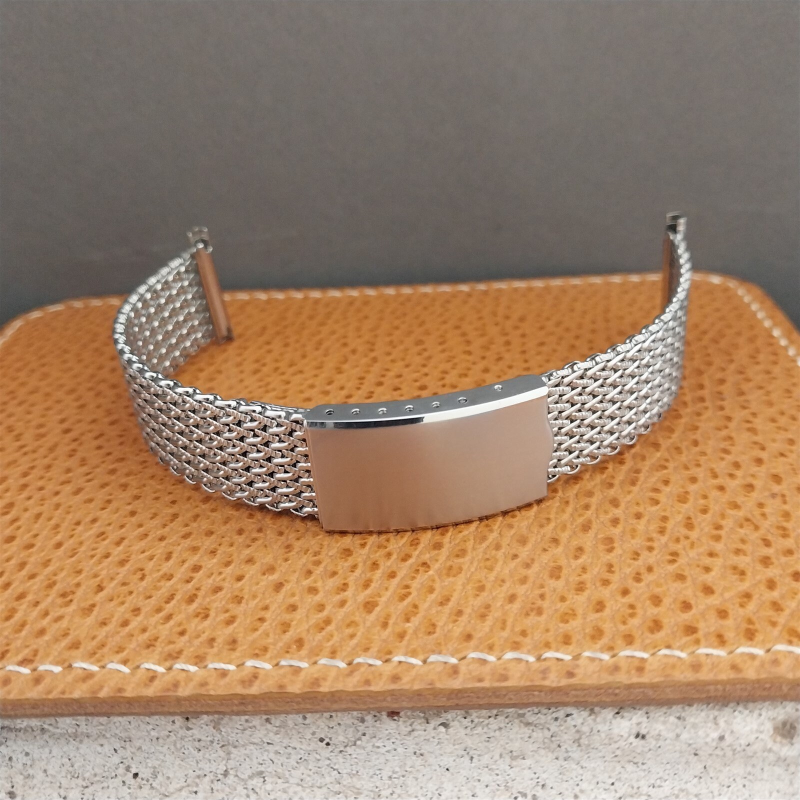 【保障できる】 Bear Deluxe Elite Mesh Steel Stainless 22mm Japan 70s Unused 化粧下地