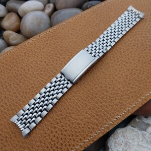 Vintage 18mm Stainless Steel Beads of Rice nos Classic 1960s Watch Band