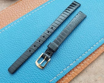 Vintage 9mm Seiko Lizard &Yellow Gold RGP Logo Buckle Unused Classic Watch Strap