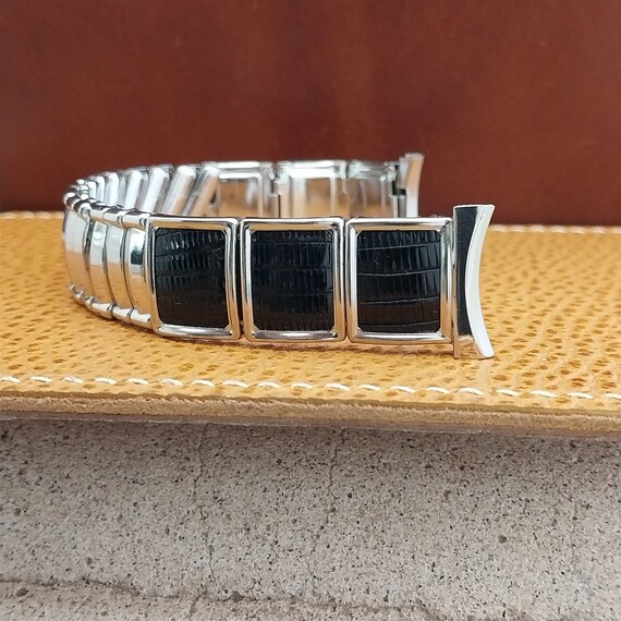 3/4" JB Champion Stainless steel & Lizard Expansion nos 1950s Vintage Watch Band