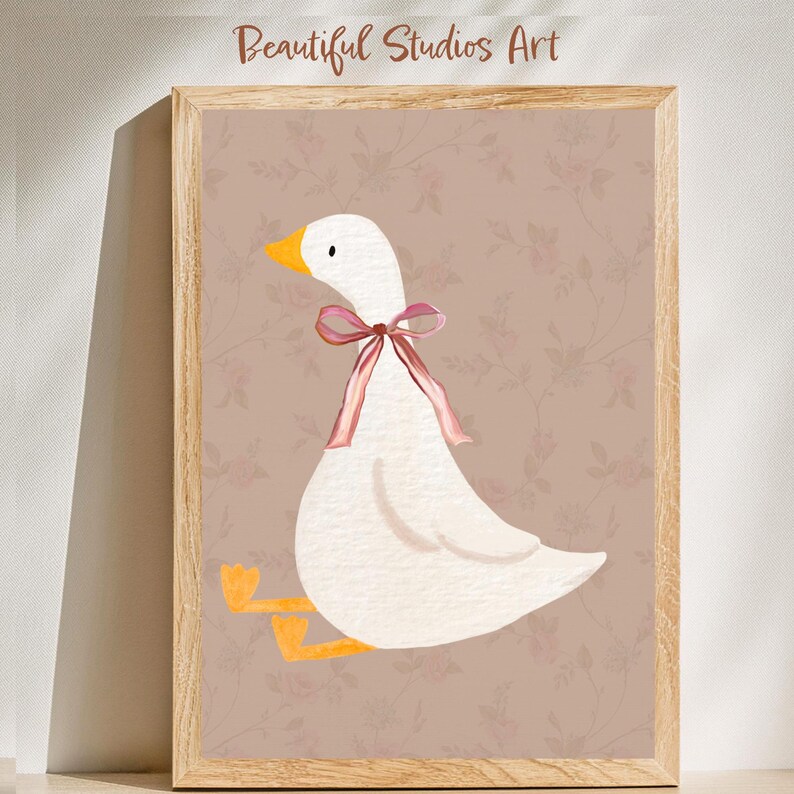 Vintage Pink Silly Goose Nursery Prints, Nursery Wall Art Gallery Girl ...
