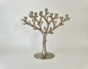 Hanukkah Candlestick by Michael Aram: The Tree of Life. Beautiful in nickel and stainless steel. Excellent condition. Free shipping to the US