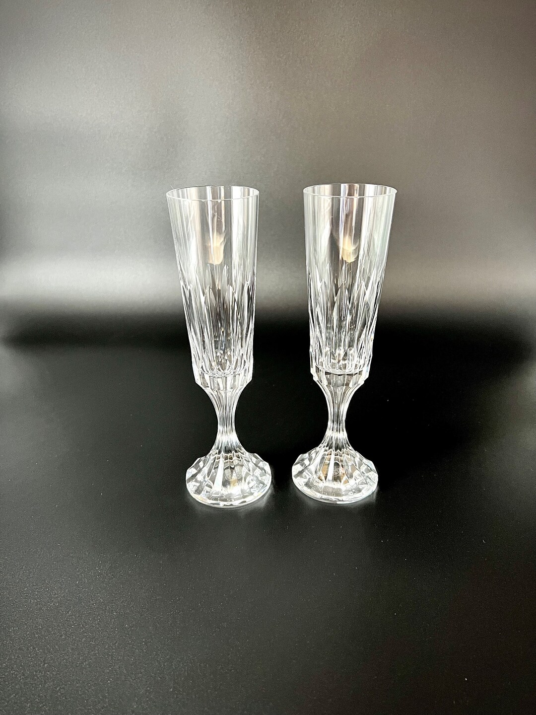 2 BACCARAT Champagne Flutes, ASSAS Model, Year 1980. Impeccable