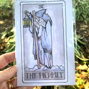 The Hermit Tarot Card Watercolor Print