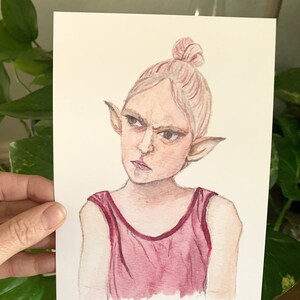 Angry Elf Watercolor Art Print