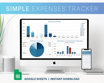 2023 Hoja de cálculo de seguimiento de gastos para principiantes simple / Seguimiento de gastos / Plantilla de Google Sheets / Resúmenes anuales / Descarga instantánea