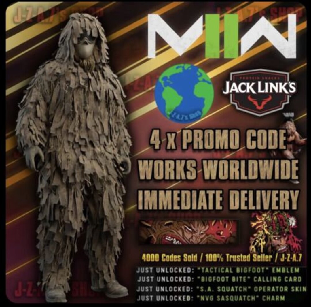 Call of Duty MW2 Jack Links Double XP Regionfree CODE 31 Etsy