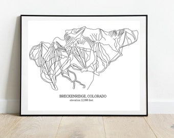 Printable Breckenridge Ski Map Trail Map Rocky Mountains - Etsy