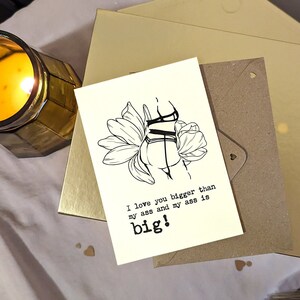 Booty Positive Valentijnsdag kaart | Koppels Print | Bruiloft | Jubileum | Geschenk voor haar voor Hem