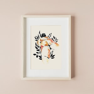 Körper Positive Kunst Gemälde / Schlafzimmer Kunst / Plus Size Männlich / Selbstliebe / Ermächtigender Druck / Schöne Körper / Kurven / Geschenkidee