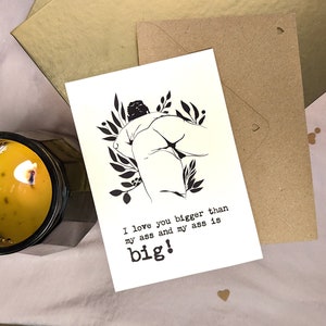 Sexy Body Positive Valentinstag Karte Booty Love | Paare Druck | Hochzeit | Jahrestag | Geschenk für Sie für Ihn