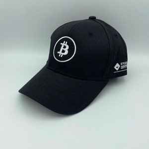 Bitcoin Cap Black with White Logo | Crypto Baseball Cap | BTC Hat for Bitcoin Fans & Investors