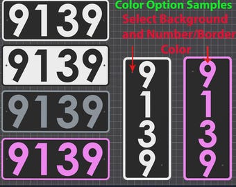 Letrero grande con número de dirección (34,3 cm x 13,3 cm), alta visibilidad, color personalizado, impresión 3D, horizontal o vertical.