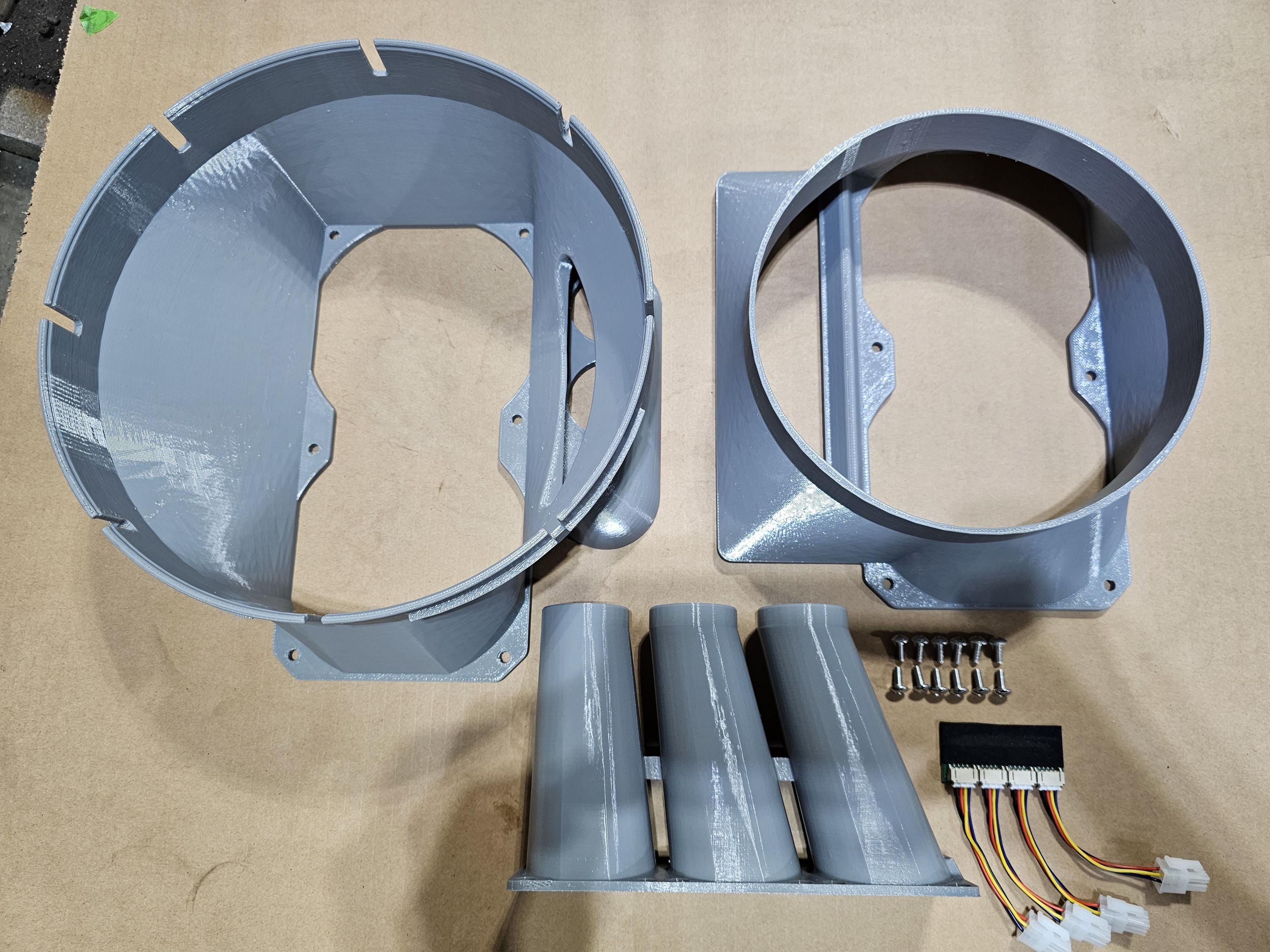 3D Printed 8-Inch Shroud For Antminer S19/S21 – 2x12cm To 8x20cm Dual Fan Duct – ASIC Miner