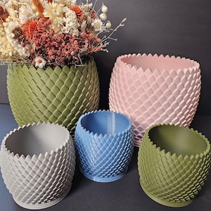 Drakfjäll Drakeäggplanter 3D-tryckt fantasiväxtkruka Gotisk drakedekor Gåva 7 färger Liten till stor återvunnet material