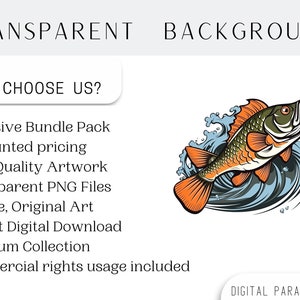 Conjunto de 12 imágenes prediseñadas de lubina, imágenes prediseñadas de peces, imágenes PNG de peces, imágenes prediseñadas de pesca, imágenes prediseñadas de vida en el lago, criaturas marinas, imágenes PNG de sublimación, descarga digital imagen 4