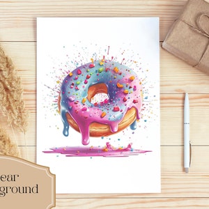 Set of 23, Watercolor Donuts Art, Donuts Clip Art, Dessert Clipart ...