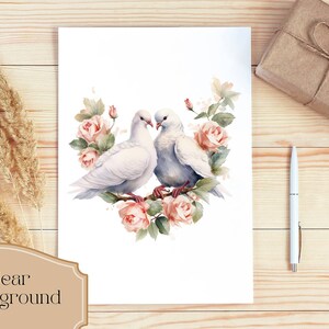 Set of 29, Cute Pigeons Clipart, Pigeon PNG, Bird Clipart, Scrapbook Birds, Watercolor Pigeons, Pigeon Art, Digital Download,Sublimation PNG image 3