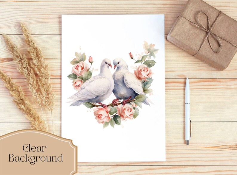 Set of 29, Cute Pigeons Clipart, Pigeon PNG, Bird Clipart, Scrapbook Birds, Watercolor Pigeons, Pigeon Art, Digital Download,Sublimation PNG image 3