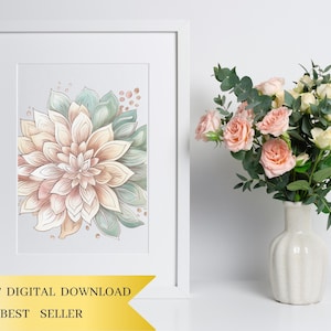 Set of 50, Watercolor Flower Line art, Flower png, Floral Clipart, Floral Print, Botanical Clipart, Floral Png, Wedding Clipart, Digital Png image 5