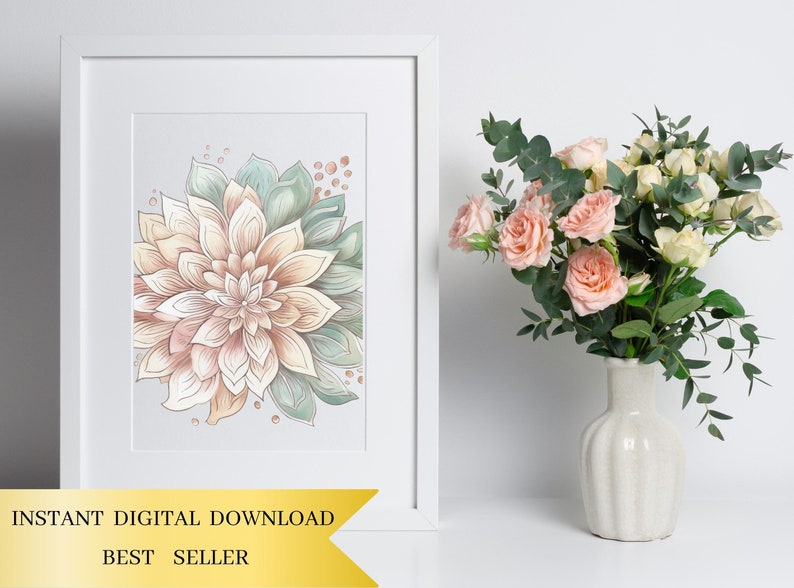 Set of 50, Watercolor Flower Line art, Flower png, Floral Clipart, Floral Print, Botanical Clipart, Floral Png, Wedding Clipart, Digital Png image 5