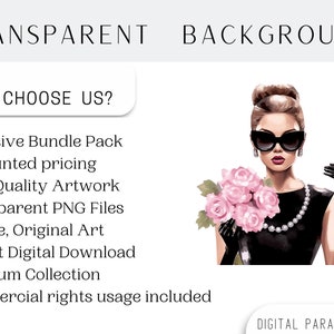 Set of 9, Watercolor Glamour Gazette, Fashion girl Clipart, Fashion Girl Png, Girl with Glasses, Girl Boss Clipart, Girls Art, Digital Png image 4