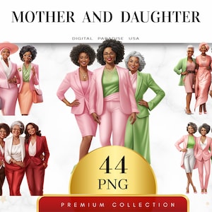 Set of 44, Mother and Daughter Clipart, Mom and Daughter Png, Mom Clipart, Daughter PNG, Digital Download, Family Clipart, Sublimation PNG