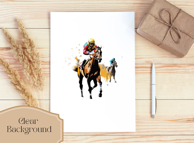 Set of 57, Kentucky Derby Clipart, Horse Racing Clipart, Racehorse PNG, Derby Party Decor, Equestrian Art, Sublimation PNG, Digital Download image 3