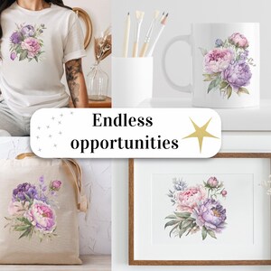 Set of 18, Watercolor Lavender Clipart, Lavender PNG, Floral Clipart, Wedding Clipart, Spring Clipart, Watercolor flower, Digital PNG image 8