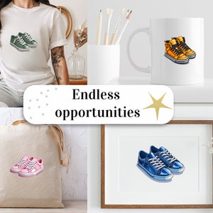 Set di 20, Clipart di scarpe da ginnastica, Clipart di scarpe, PNG di scarpe da ginnastica, Pacchetto di scarpe, Scarpe da ginnastica acquerellate, Arte di scarpe da ginnastica, Download digitale, PNG di sublimazione immagine 8