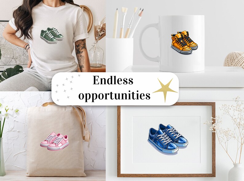 Set di 20, Clipart di scarpe da ginnastica, Clipart di scarpe, PNG di scarpe da ginnastica, Pacchetto di scarpe, Scarpe da ginnastica acquerellate, Arte di scarpe da ginnastica, Download digitale, PNG di sublimazione immagine 8
