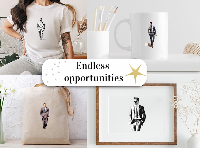 Set di 25, Clipart di uomini in giacca e cravatta ad acquerello, Clipart di uomini belli, Moda uomo PNG, Moda uomo PNG, Uomo PNG, Sublimazione PNG, Digitale PNG immagine 8