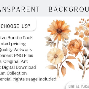 Lot de 120, dessin au trait floral aquarelle terreux, Clipart floral, imprimé floral, Clipart botanique, Art floral Png, Clipart mariage, numérique Png image 4