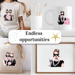 Set of 9, Watercolor Glamour Gazette, Fashion girl Clipart, Fashion Girl Png, Girl with Glasses, Girl Boss Clipart, Girls Art, Digital Png image 8